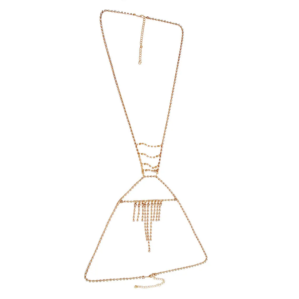 Fashionable Rhinestone Harness Body Chain