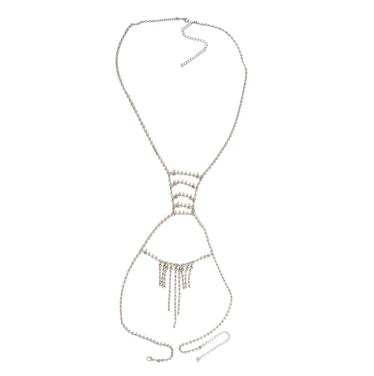 Fashionable Rhinestone Harness Body Chain