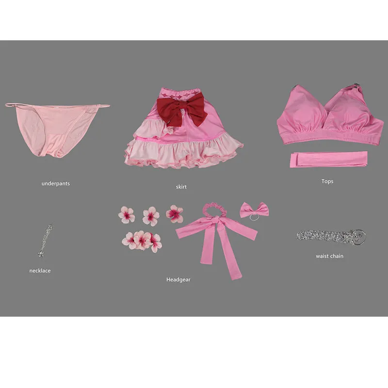 FF7R Aerith Gainsborough Swimsuit Final Fantasy VII Rebirth Cosplay Costumes Pink Beach Suit