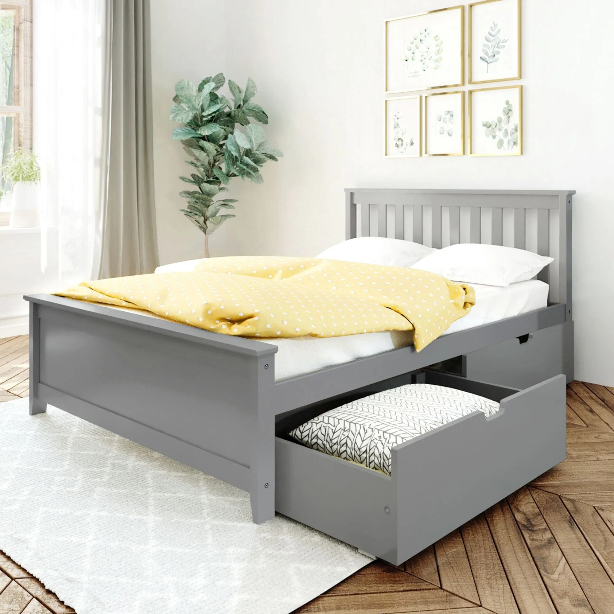 Full Slatted Bed With Storage Drawers