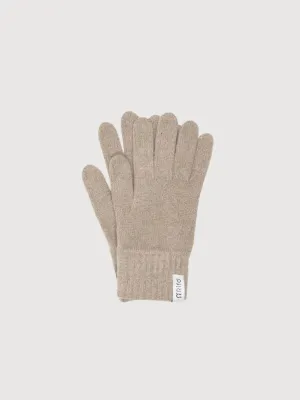 Gloves Anita Sand Beige In Regenerated Cashmere | Rifò