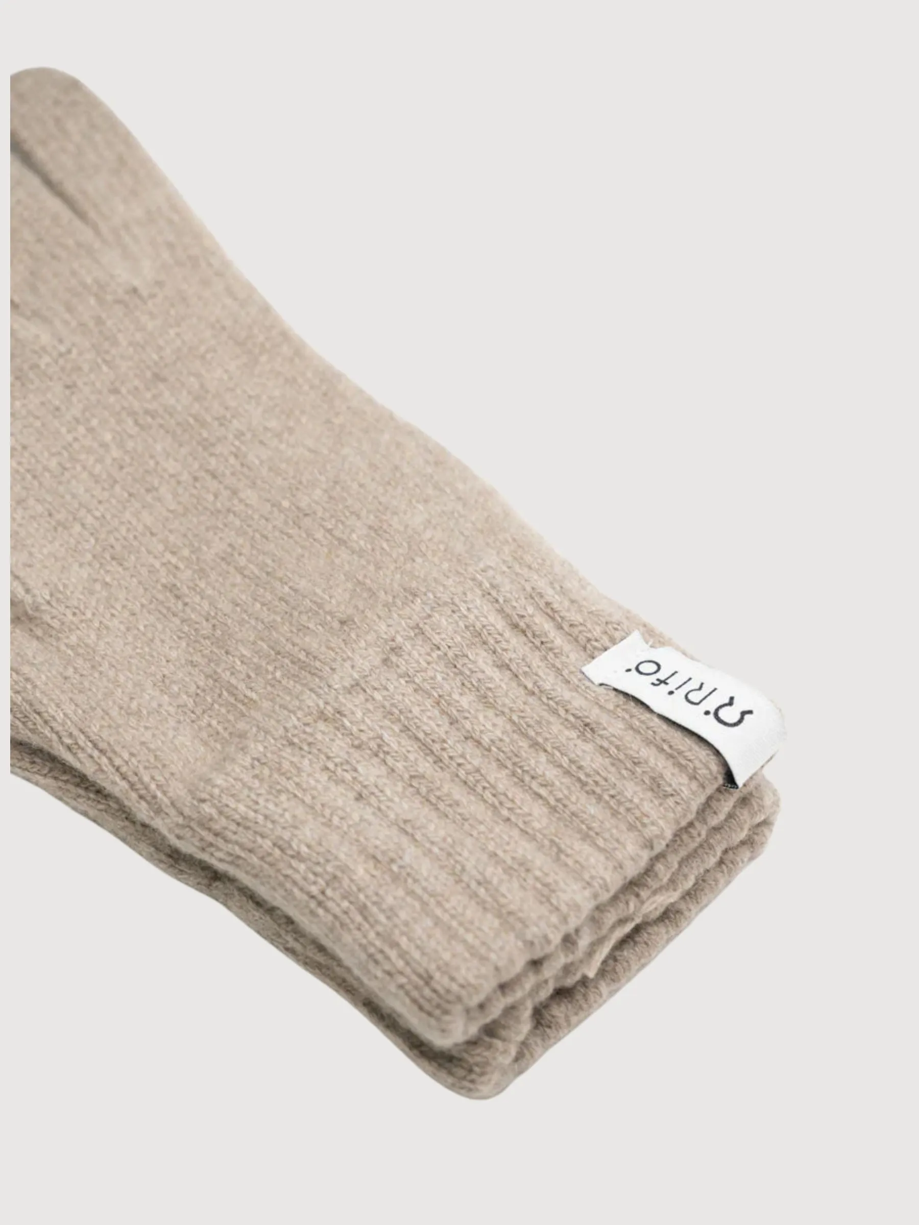 Gloves Anita Sand Beige In Regenerated Cashmere | Rifò