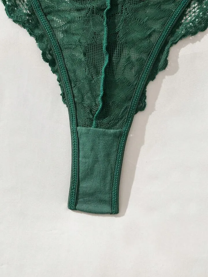 Green Lace Bodysuit Lingerie