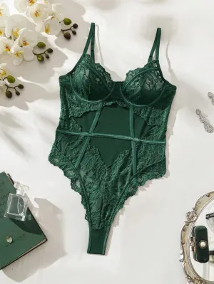 Green Lace Bodysuit Lingerie
