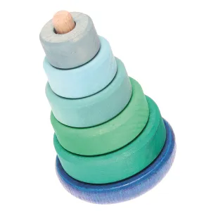 Grimm's Green & Blue Wobble Stacking Tower