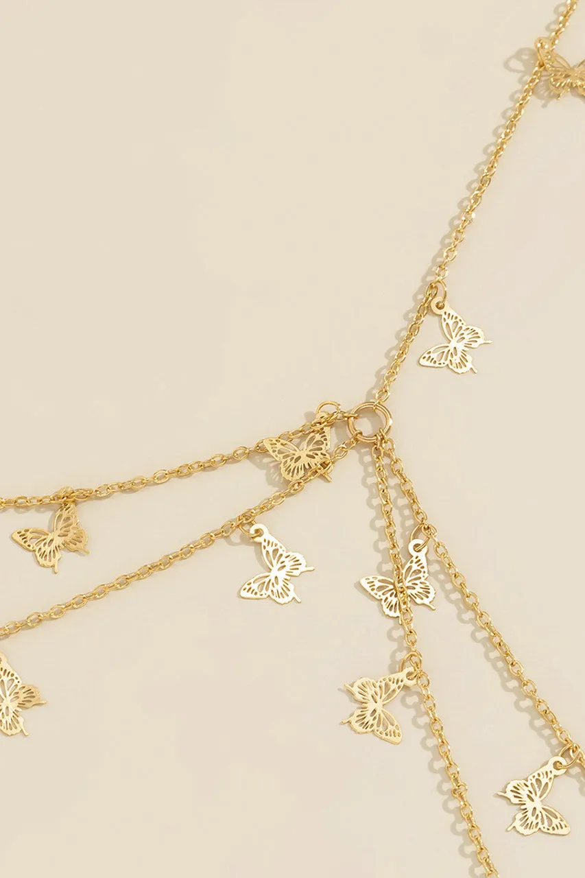 Harness Body Jewelry with Butterfly Charms