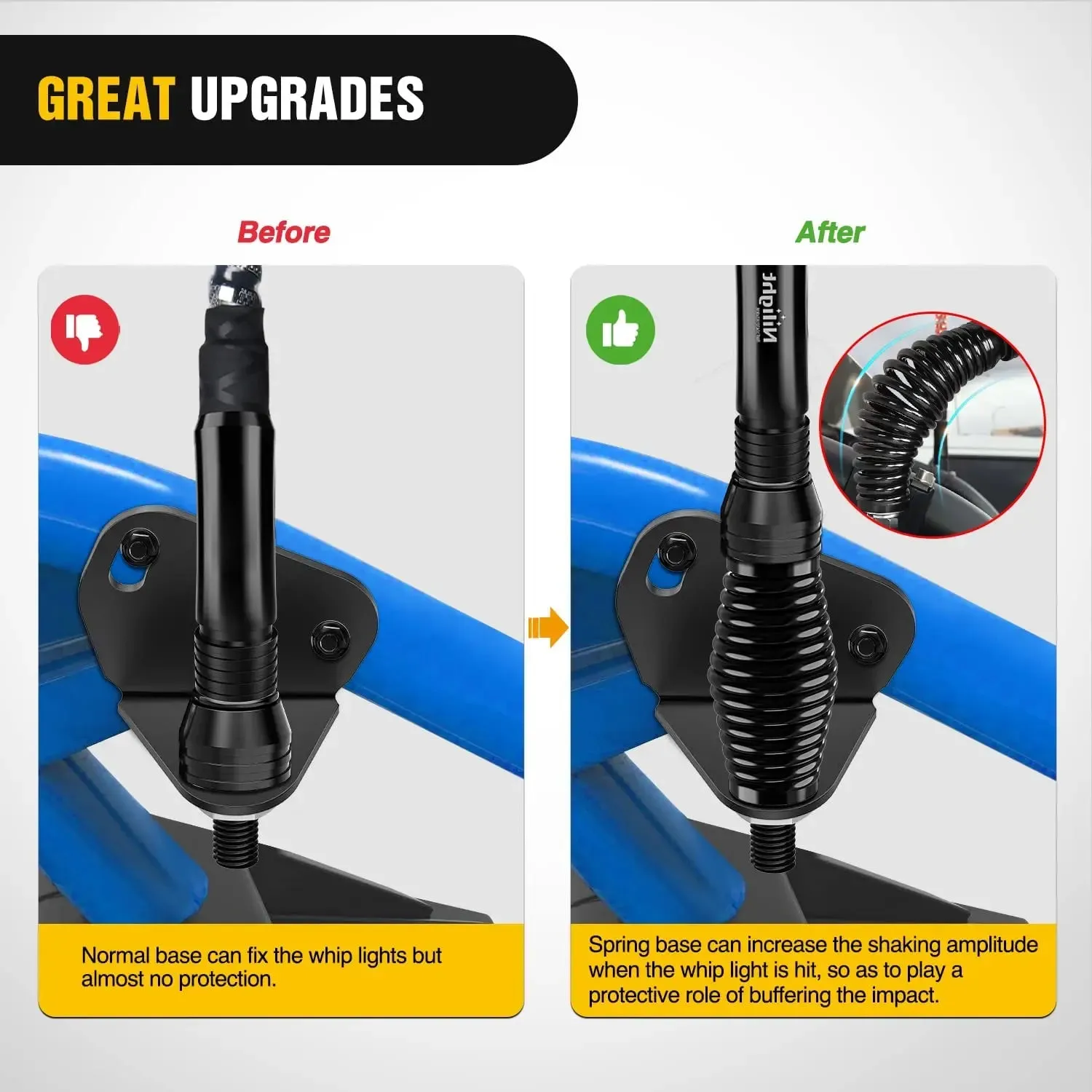 Heavy Duty Barrel Spring Mounting Base for Whip Light