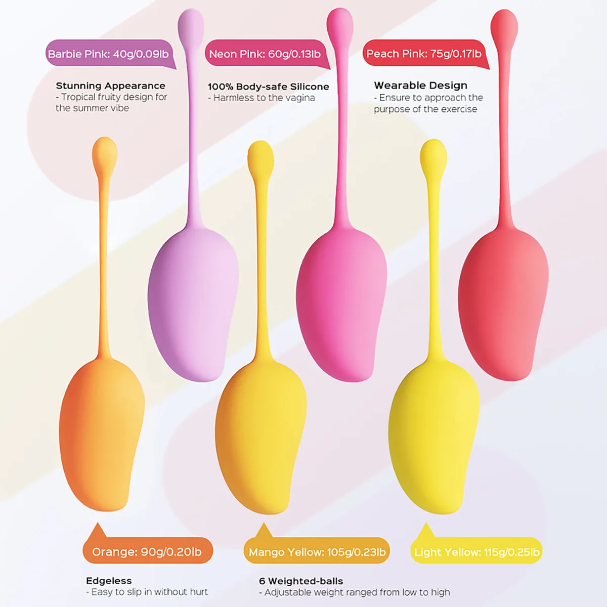 Honey Play Box Mango Tropical 6pc Kegel Set