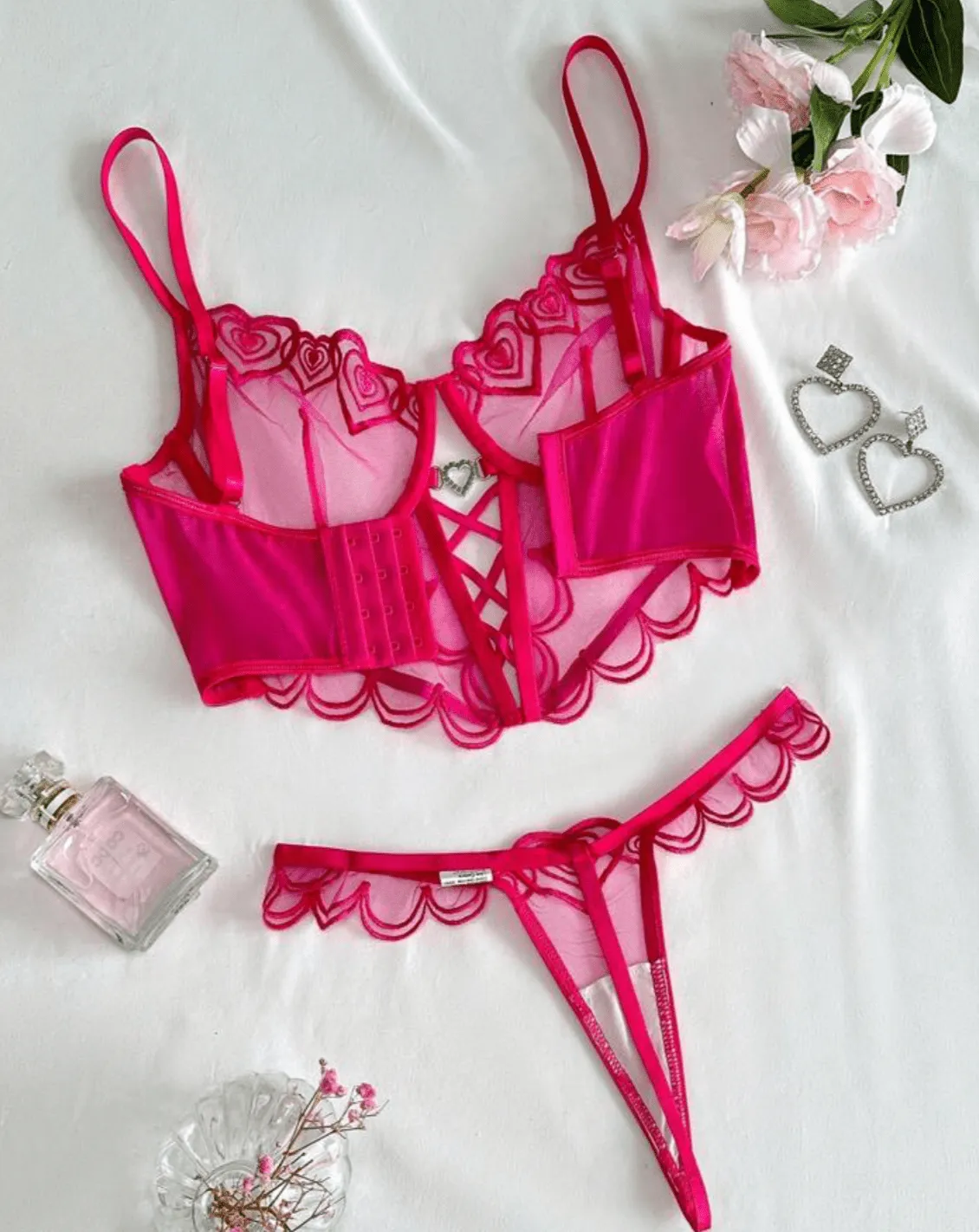 Hot Pink Corset Lingerie