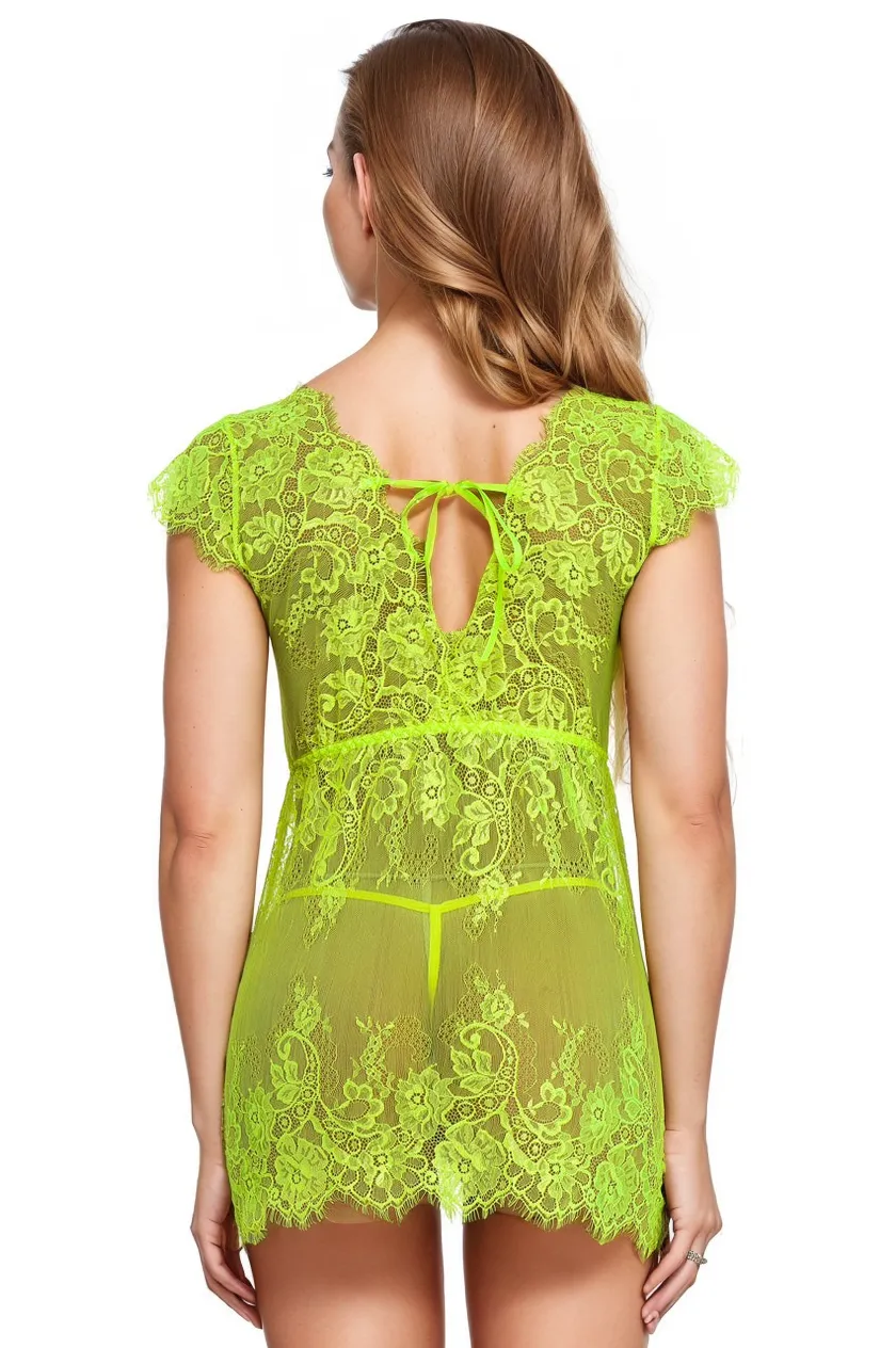 Lacy Cap Sleeve Babydoll