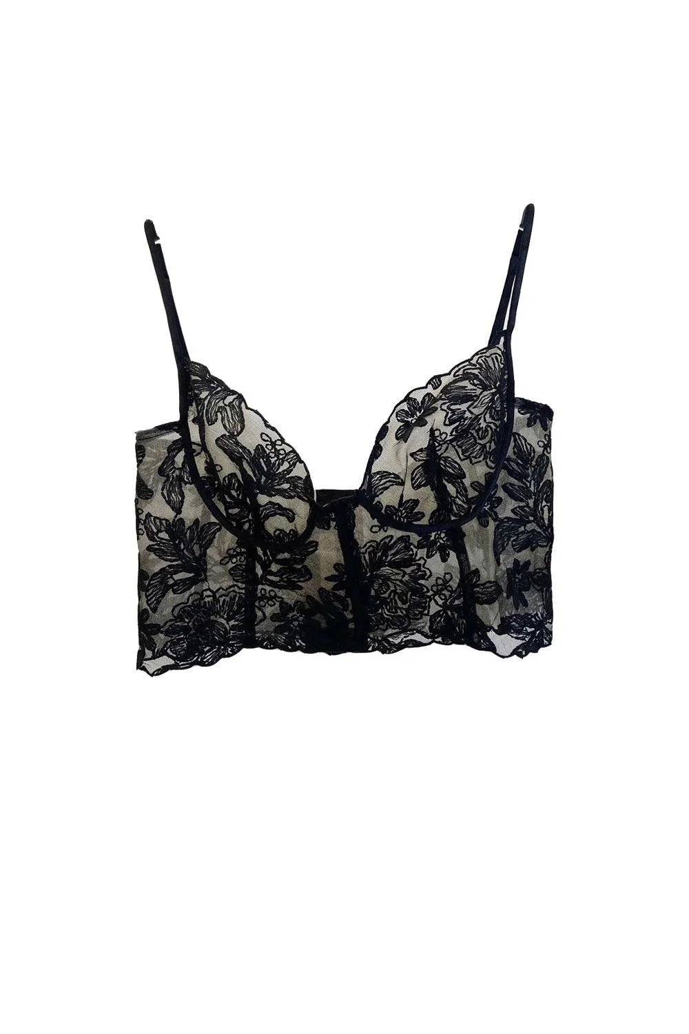 Luxe Lair Cropped Floral Lace Bralette