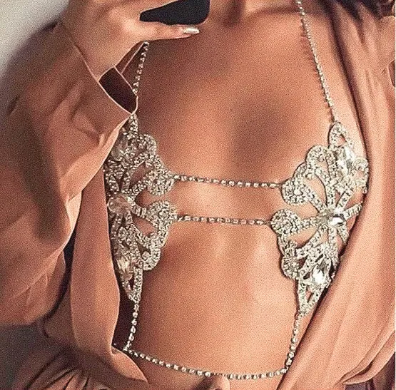 Luxury Rhinestone Bralette Body Chain