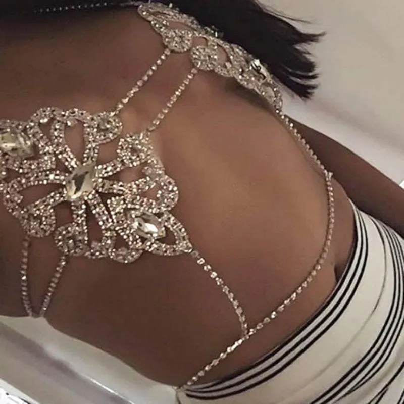 Luxury Rhinestone Bralette Body Chain