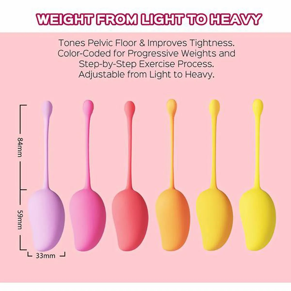 Mango Tropical 6pc Weighted Kegels by Honey Playbox