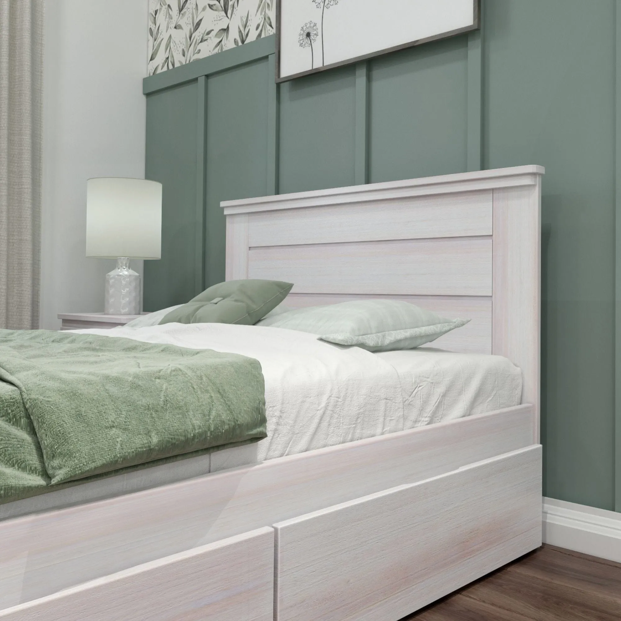 Modern Farmhouse Full Panel Bed With Storage Drawers