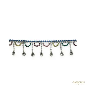 Multicolor Rhinestone Chain with Dangling Details A516 - Gafforelli Srl