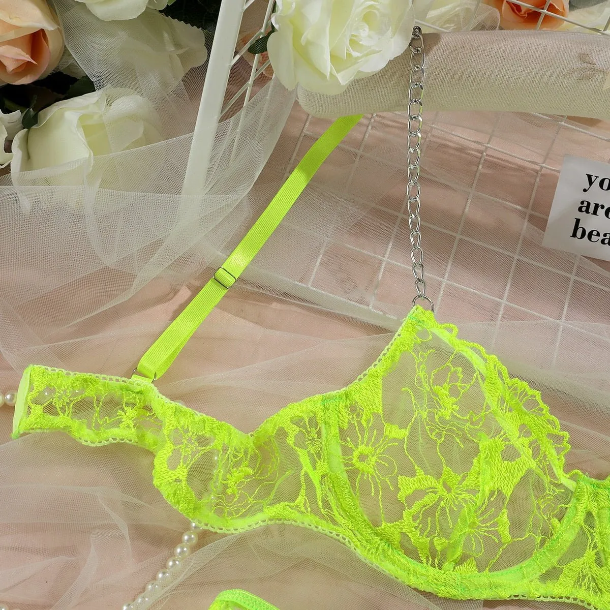 Neon Lingerie Garter Set