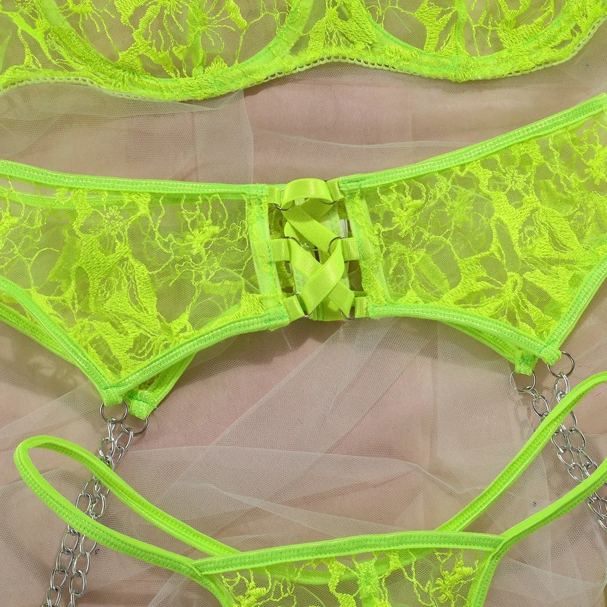 Neon Lingerie Garter Set