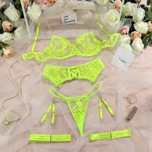 Neon Lingerie Garter Set