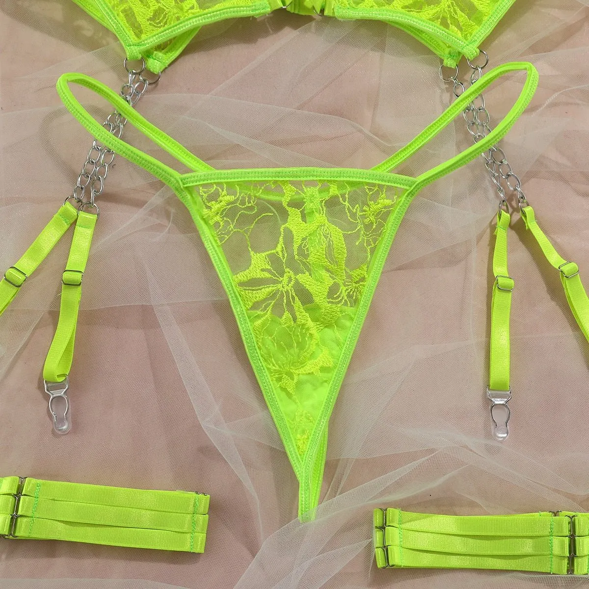 Neon Lingerie Garter Set