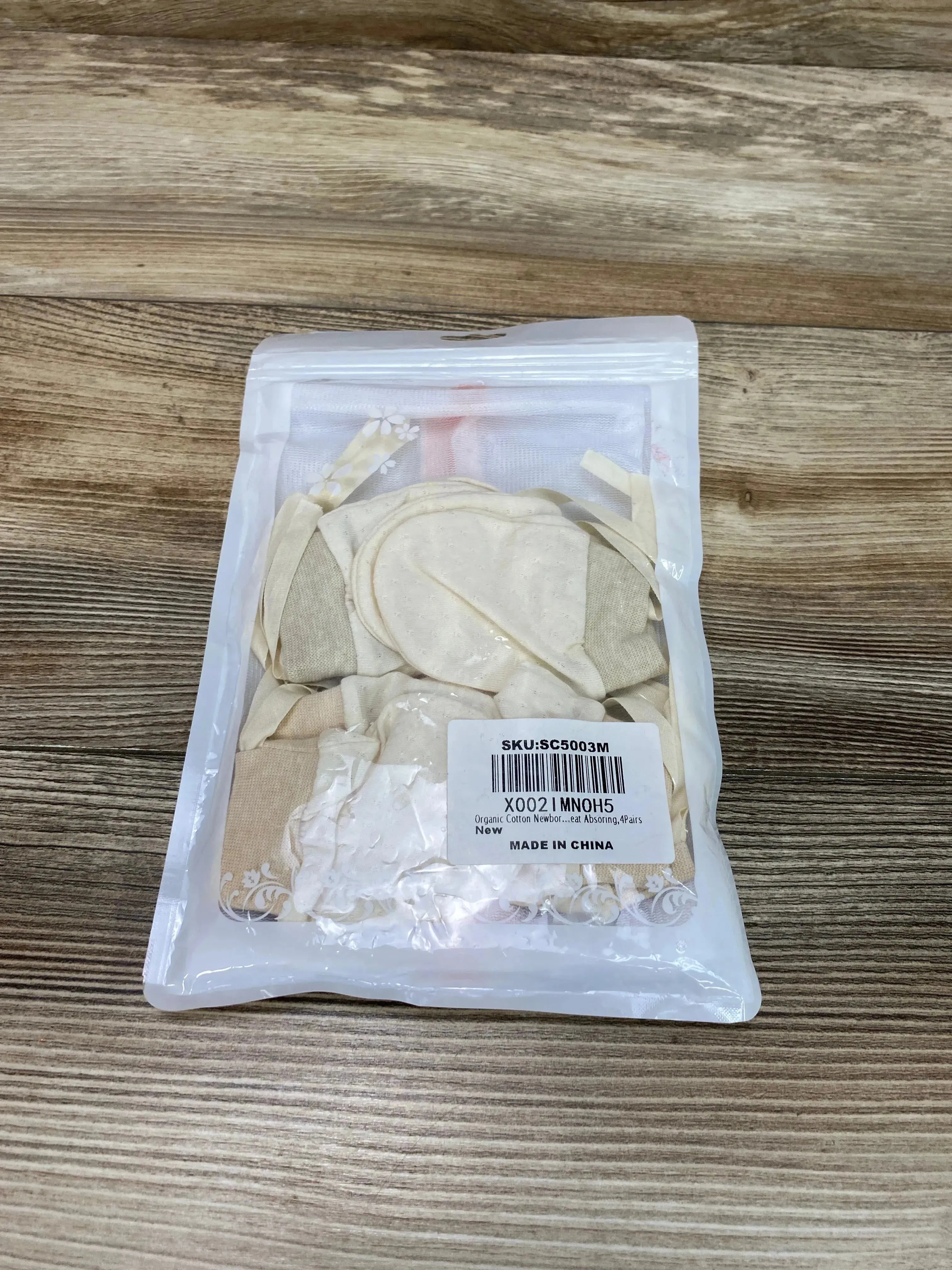 NEW 4Pk Organic Baby Mittens Newborn Set Ivory