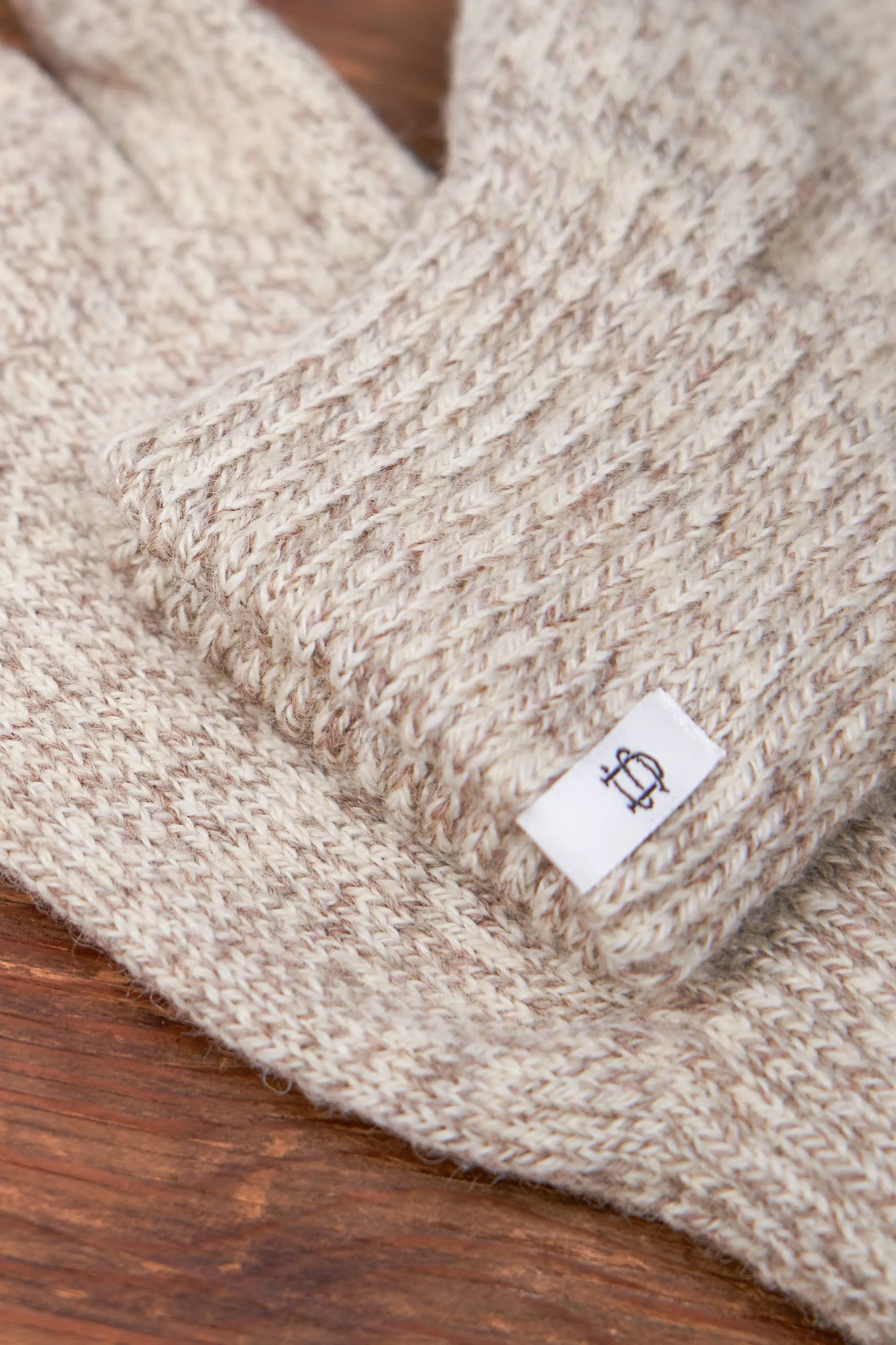 Oatmeal Melange Ragg Wool Gloves