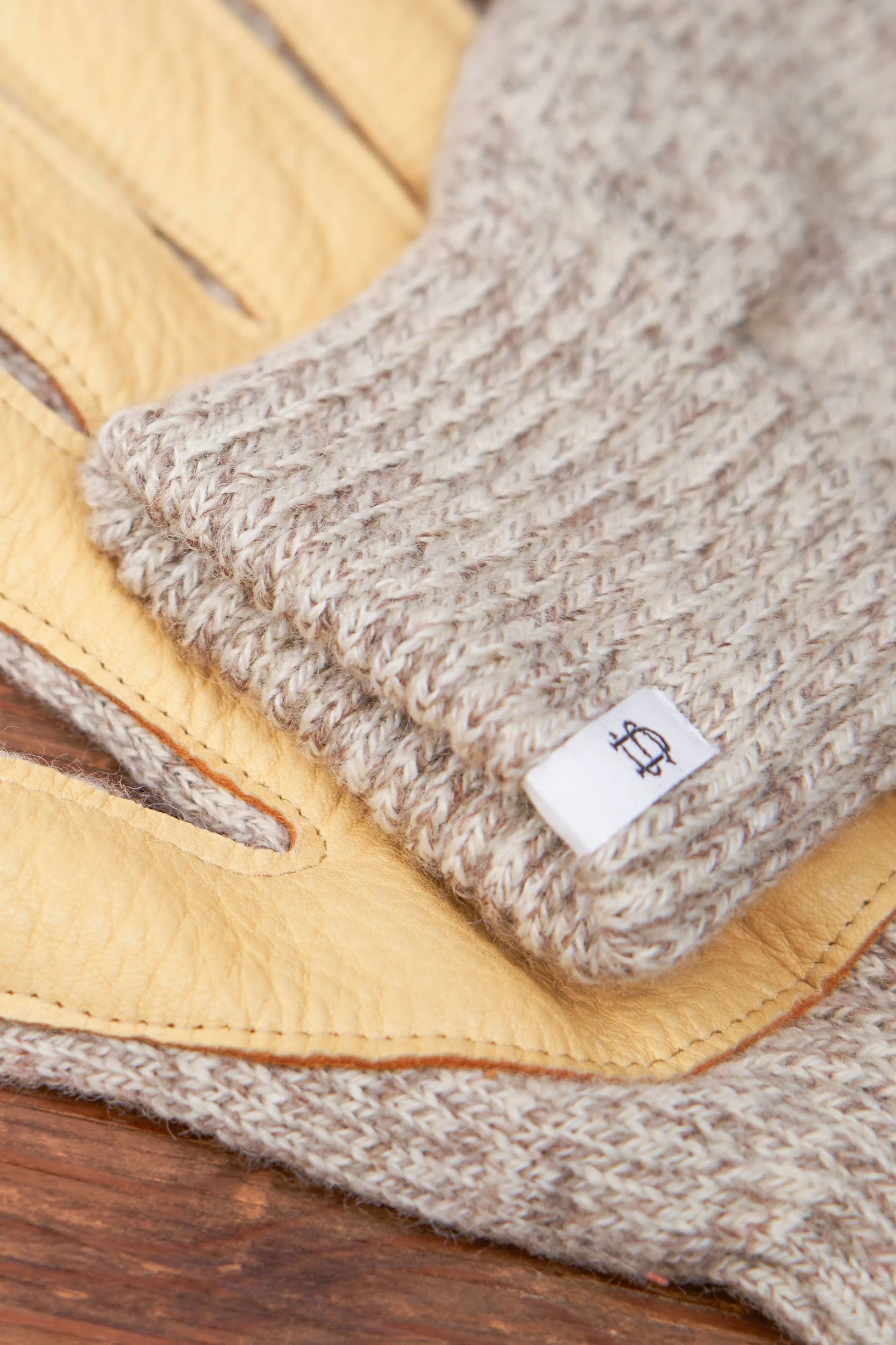 Oatmeal Melange Ragg Wool Gloves