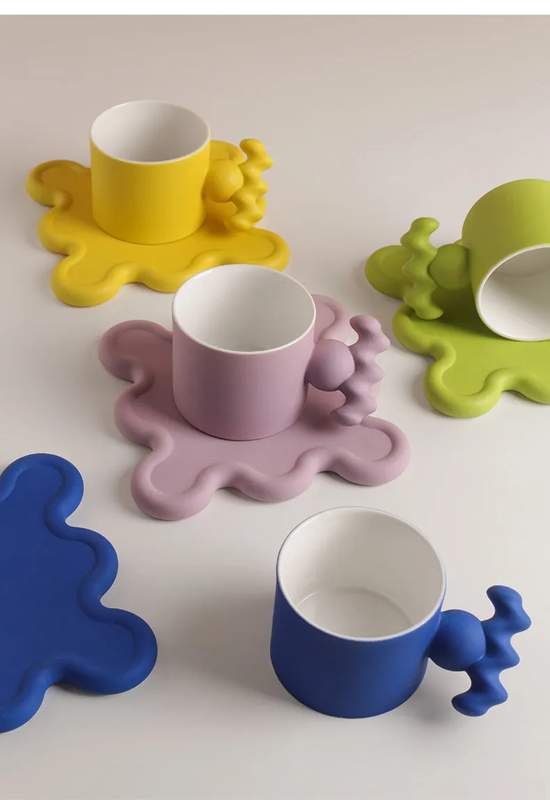 Oversized Zig Ceramic Cup & Plate