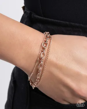 Paparazzi Bracelet ~ Chained Celebration - Rose Gold