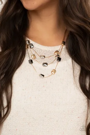 Paparazzi Necklace ~ Downtown Reflections - Gold