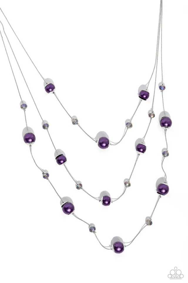 Paparazzi Necklace ~ Glistening Gamut - Purple