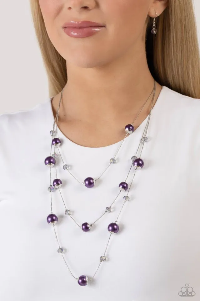 Paparazzi Necklace ~ Glistening Gamut - Purple