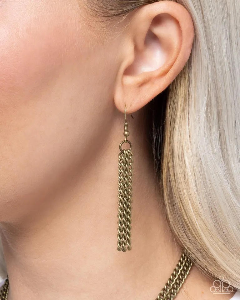 Paparazzi Necklace ~ Layered Longhorn - Brass