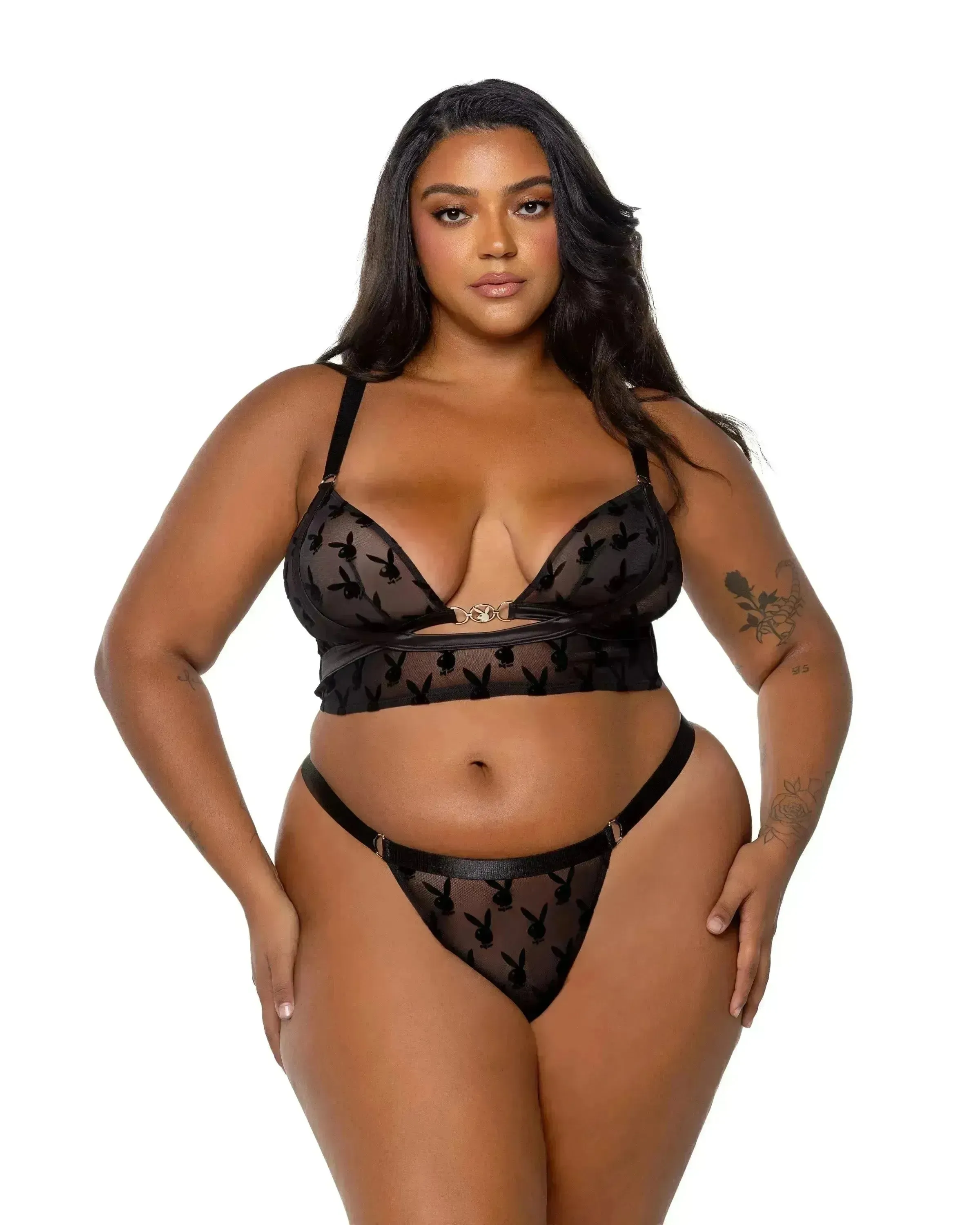 PBLI162 - Playboy Bunny Charm Bralette 2pc Set