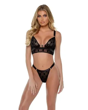 PBLI162 - Playboy Bunny Charm Bralette 2pc Set