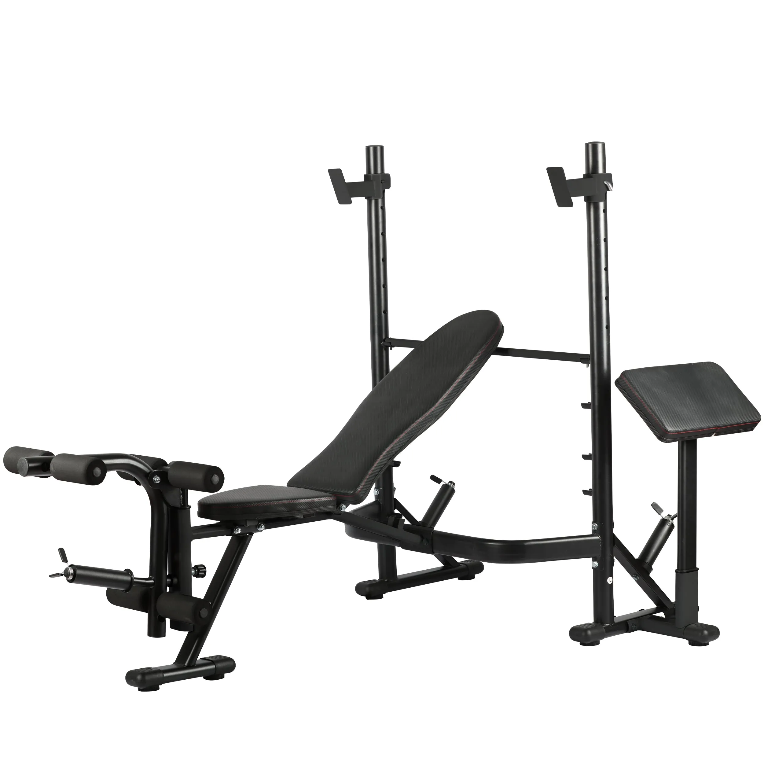 PRCTZ Adjustable weight Bench with Olympic Squat Rack, Arm and Leg Developer with Preacher Pad