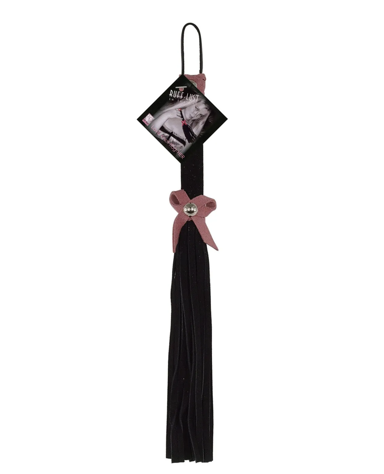 Ruff Doggie 12" Love Knot Flogger - Black w/Pink Bow