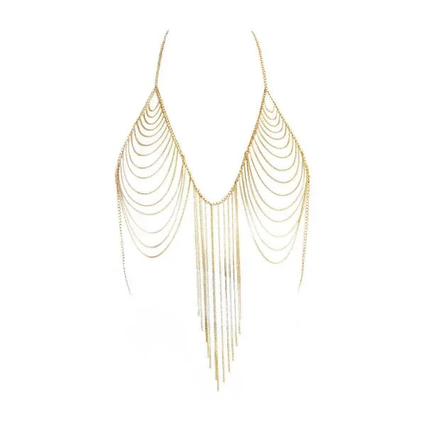 Sexy Bra Chain Necklace - Gold
