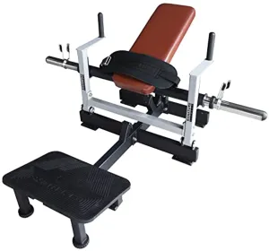 Signature Fitness Glute Bridge Plate-Loaded Hip Thrust Machine for Butt Shaping and Building Glute Muscles, Red, White, Black