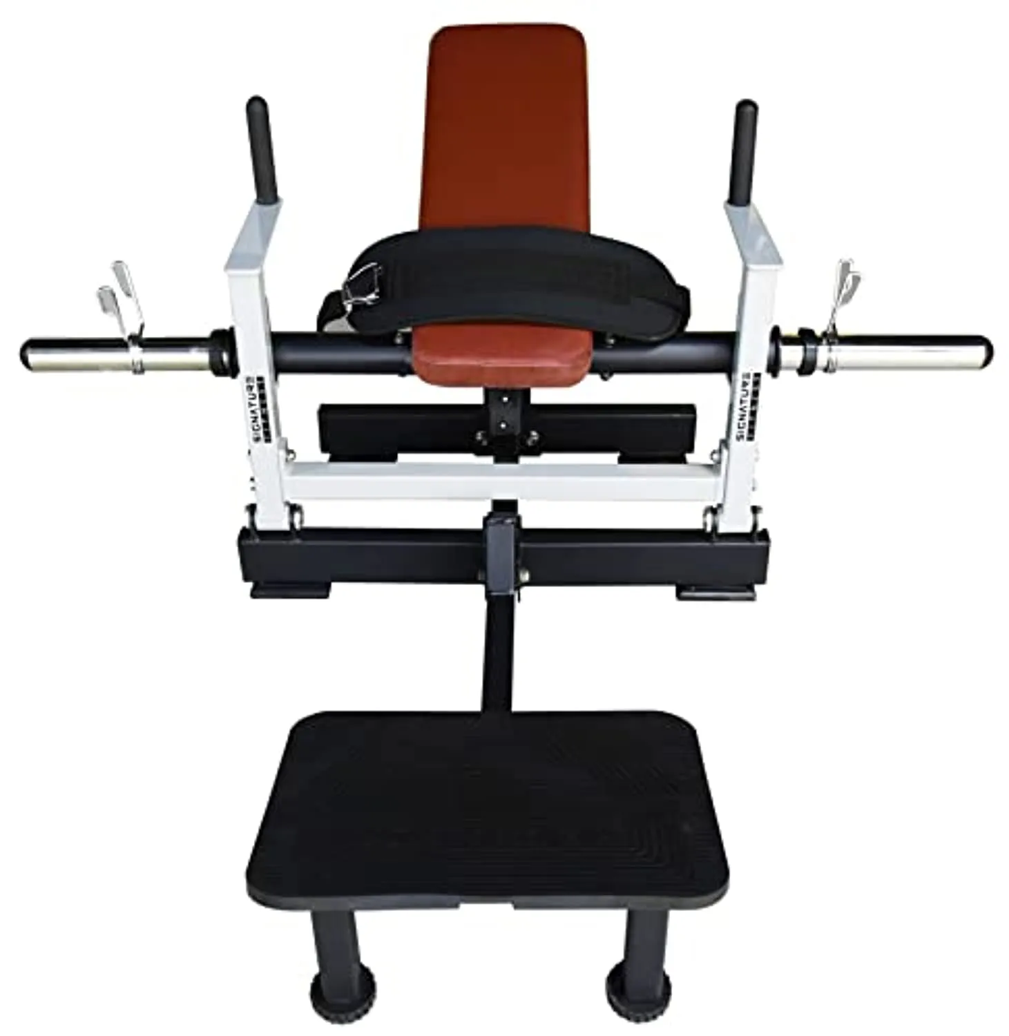 Signature Fitness Glute Bridge Plate-Loaded Hip Thrust Machine for Butt Shaping and Building Glute Muscles, Red, White, Black