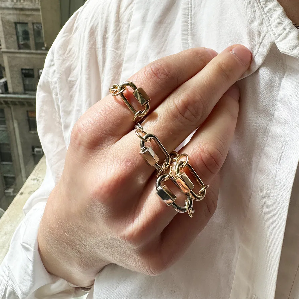Silver Heavy Curb Chain Ring