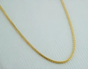 Solid 9ct Yellow Gold Spiga Chain 16" 18" 20" Hallmarked