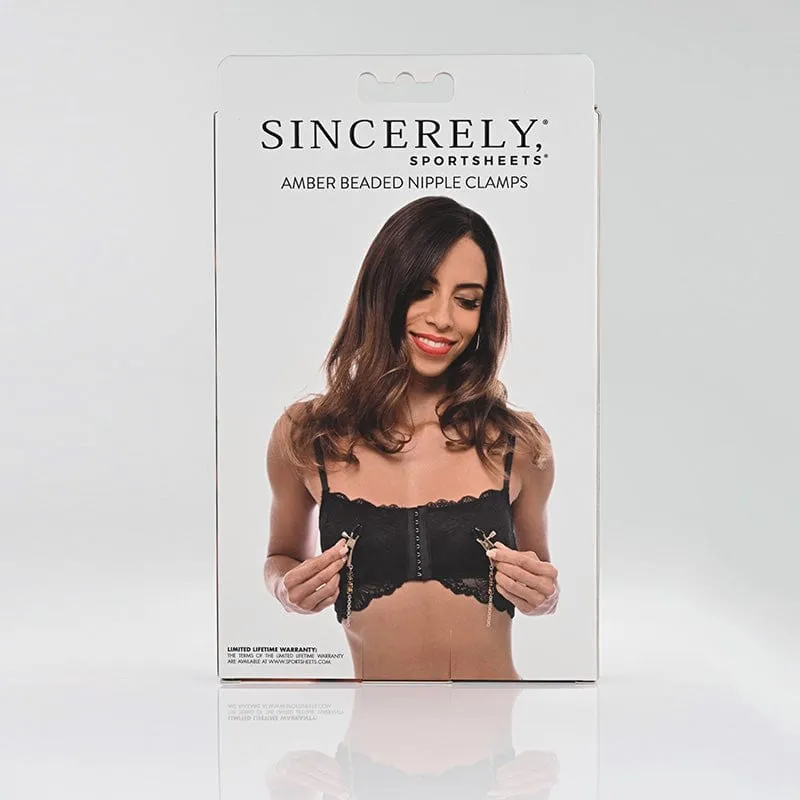 Sportsheets Sincerely Amber Beaded Nipple Clamps