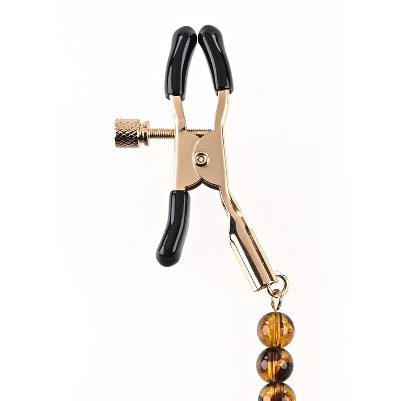 Sportsheets Sincerely Amber Beaded Nipple Clamps