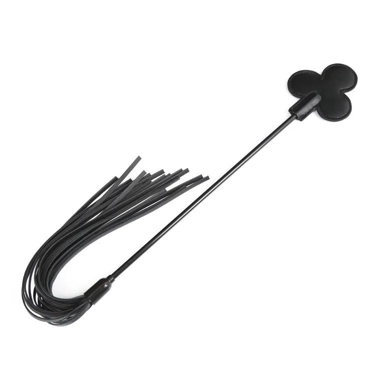 'Strip Poker' Faux Leather Spanking Crop and Flogger with added Tassels
