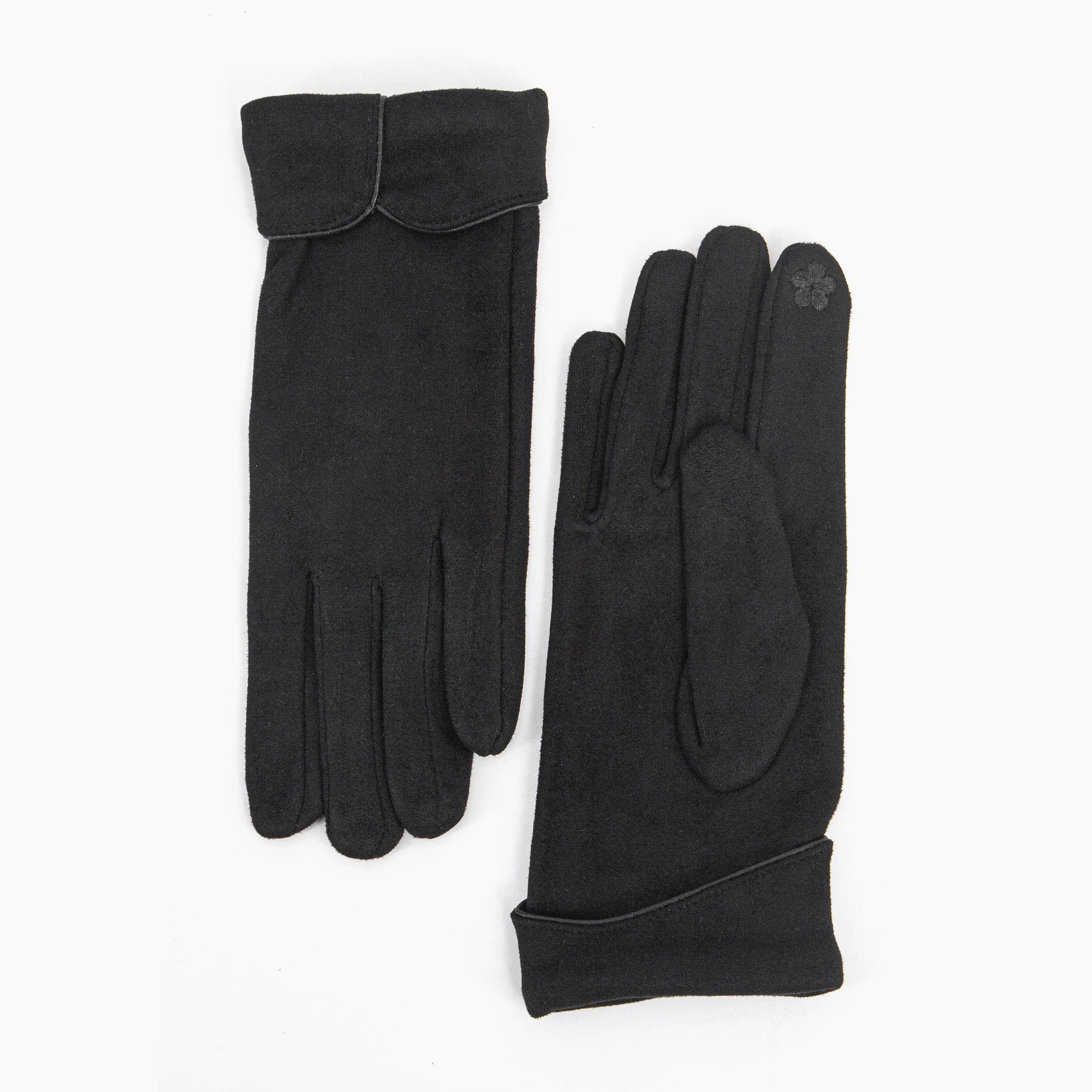 Tori Scalloped Cuff Gloves - Black