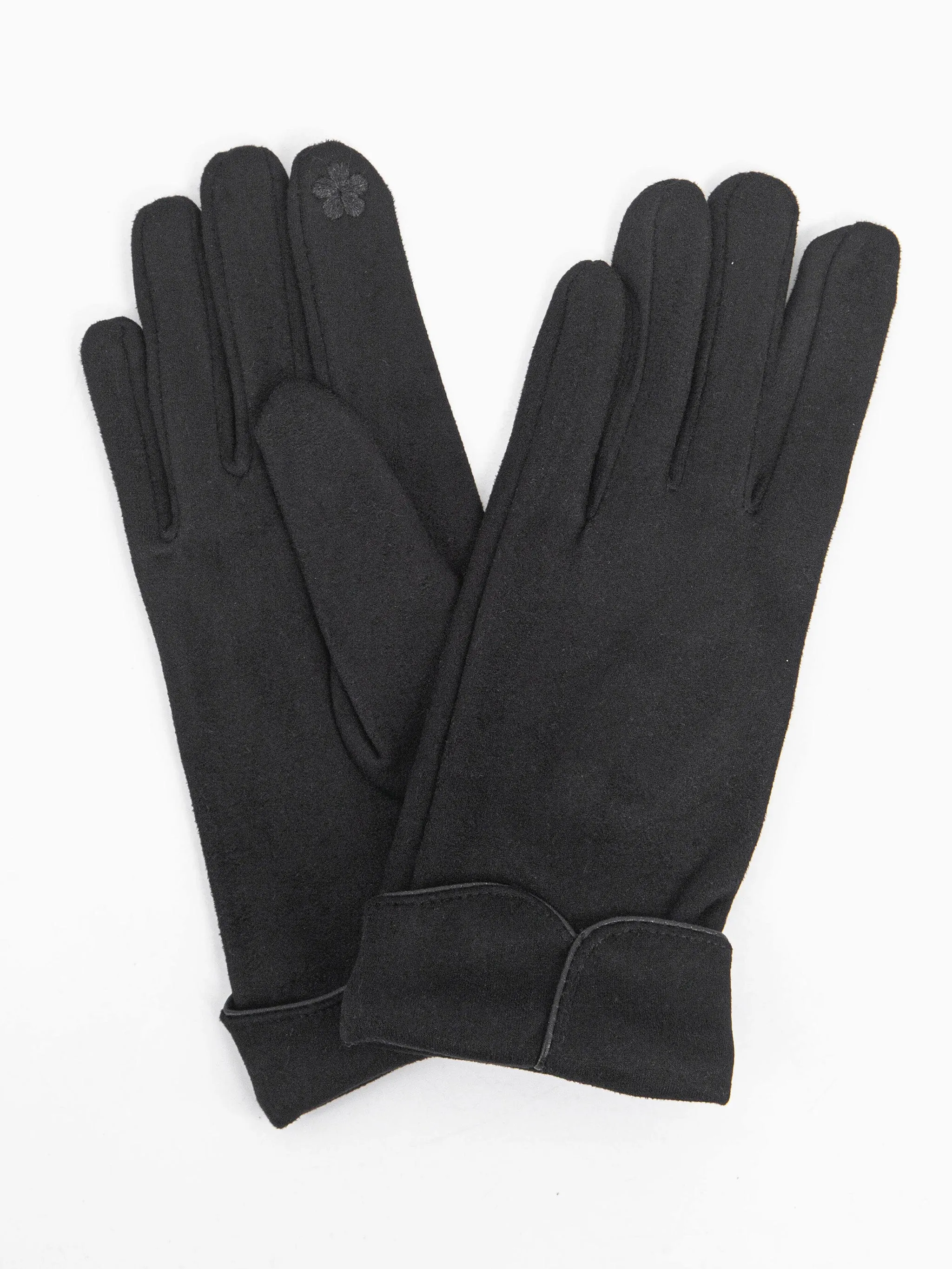 Tori Scalloped Cuff Gloves - Black