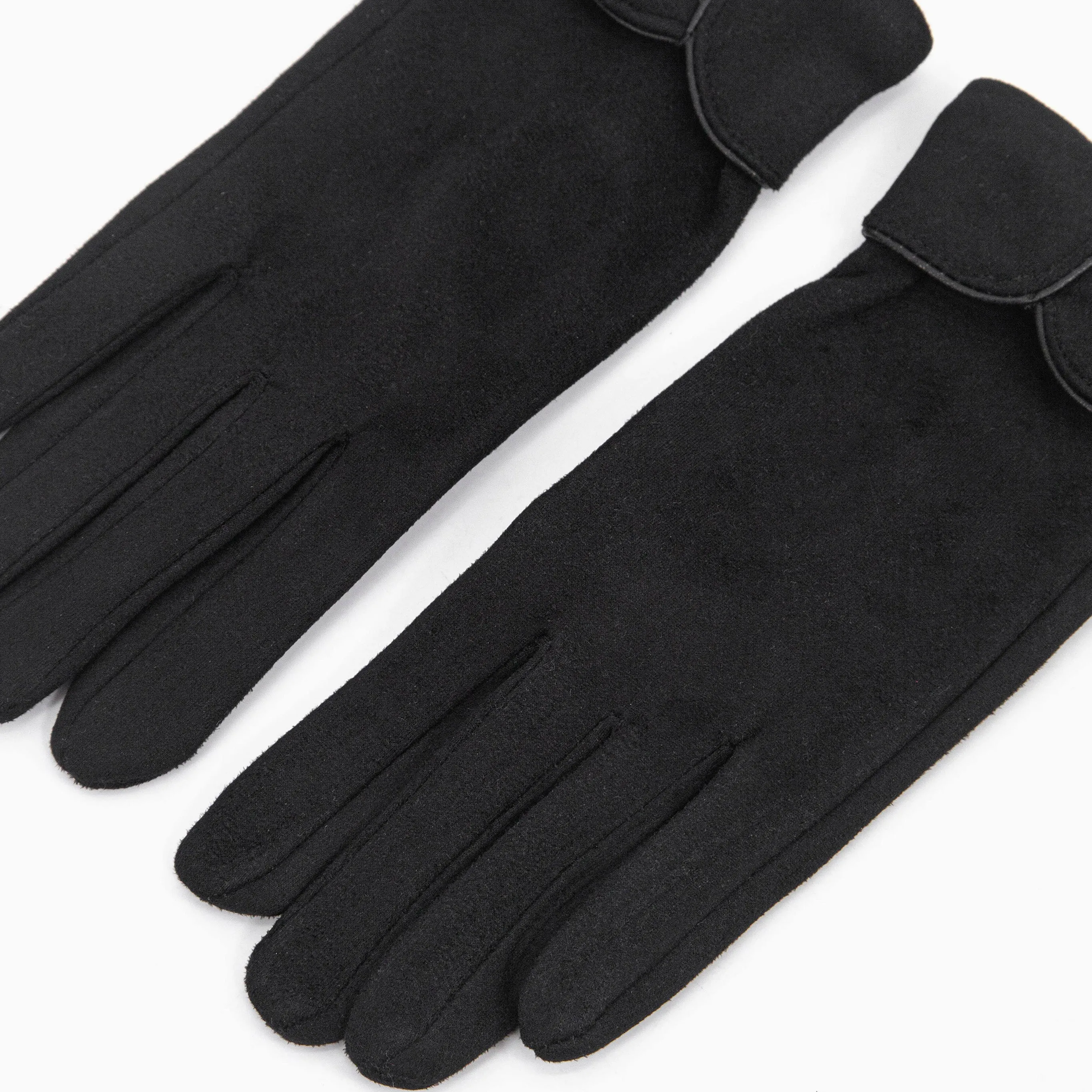 Tori Scalloped Cuff Gloves - Black