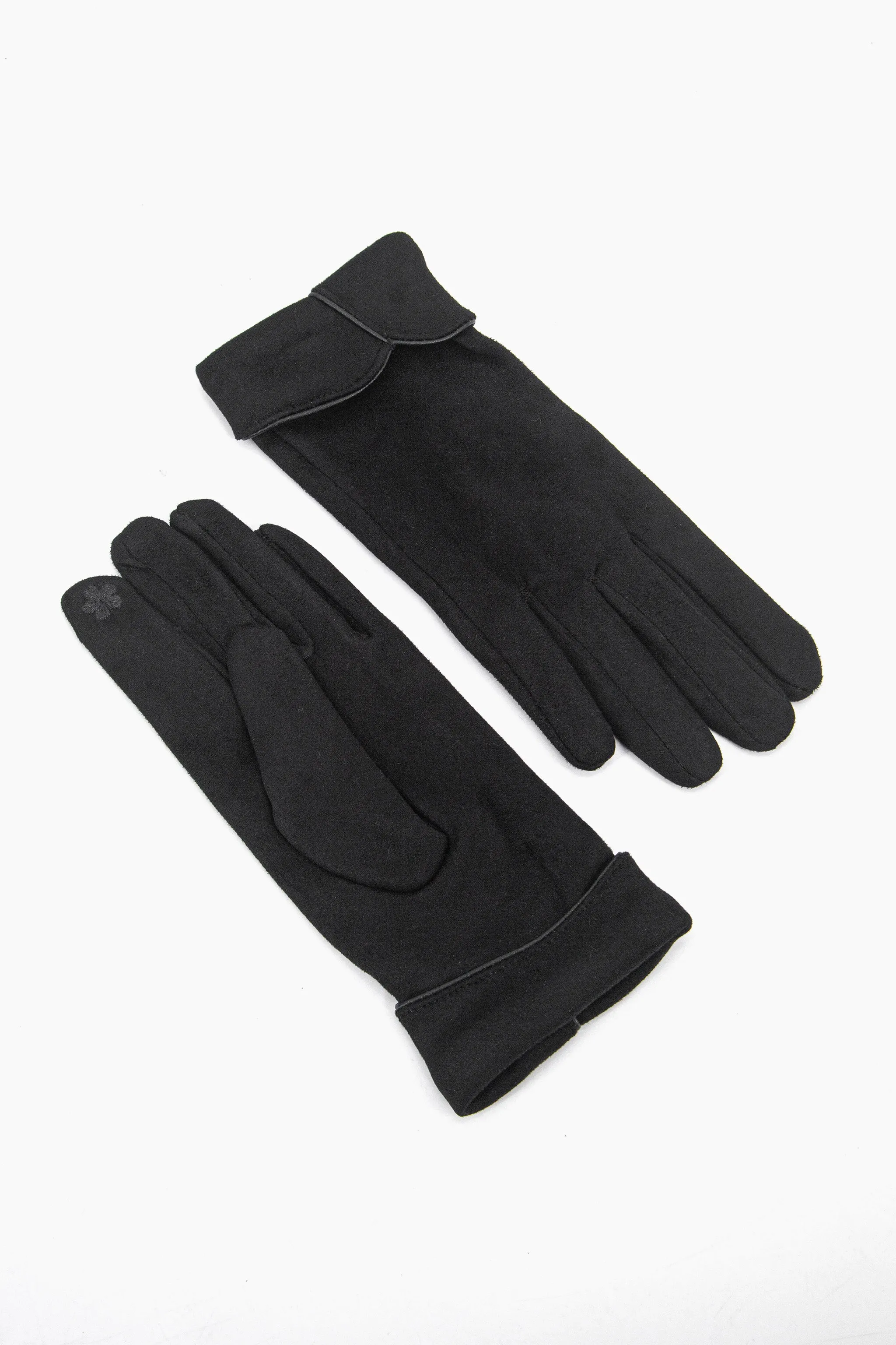 Tori Scalloped Cuff Gloves - Black