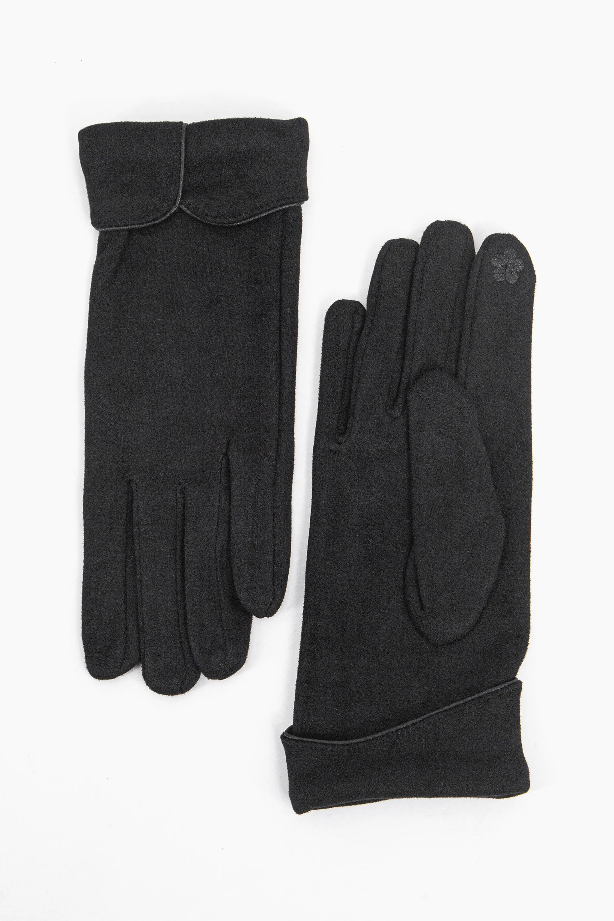 Tori Scalloped Cuff Gloves - Black